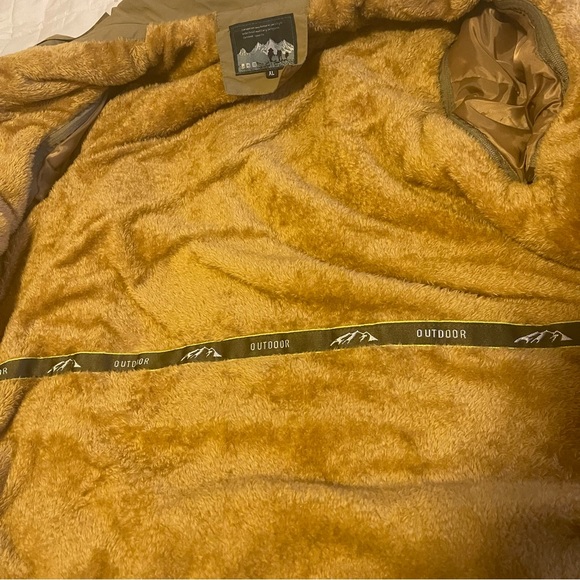 CLASSIC Jacket Men XL Brown Outdoor Casual Military Full Zip Pockets Solid Logo - Picture 9 of 12